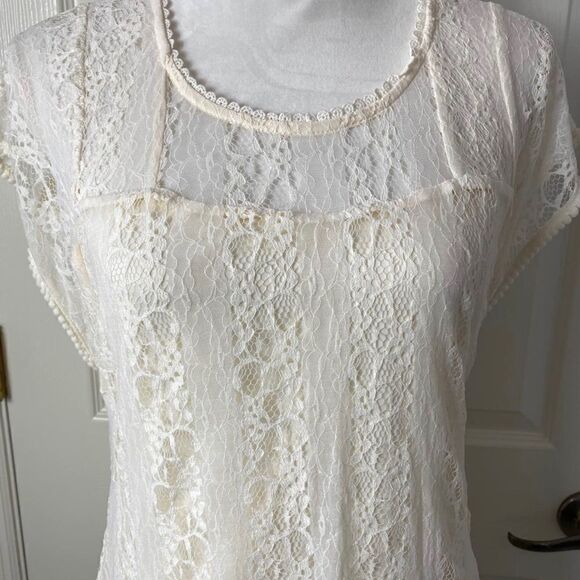 ONE WORLD Misses Medium Lacey Top NWT - Picture 3 of 7